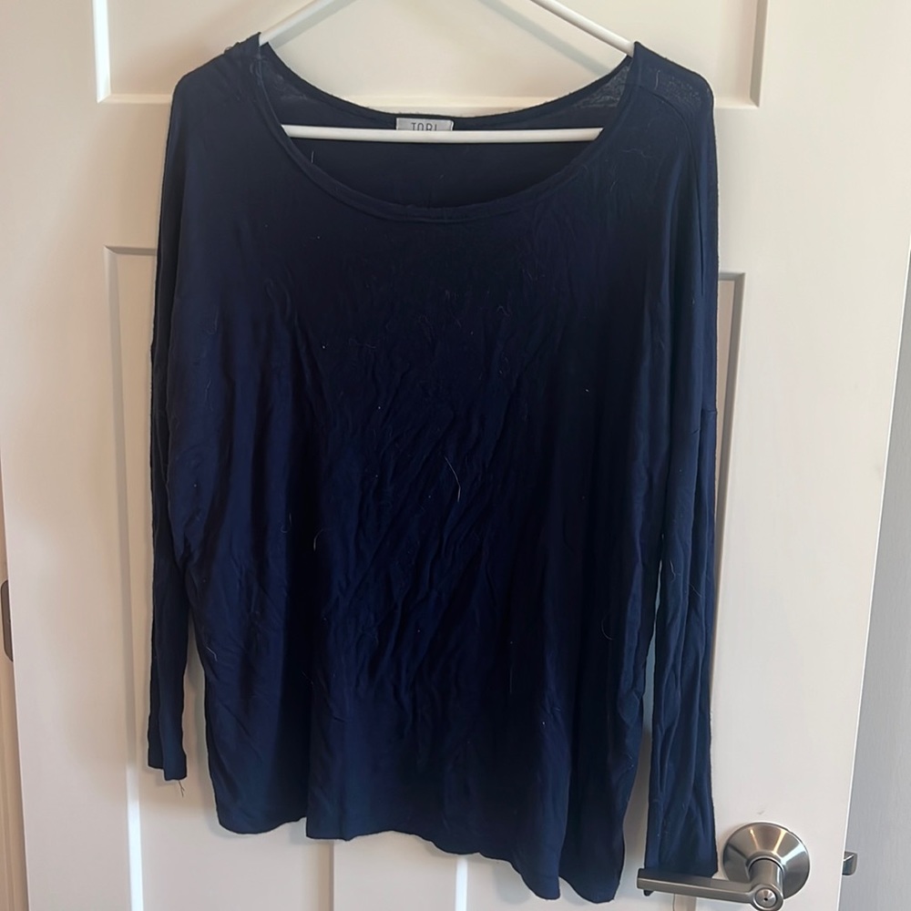 S stretchy navy blue Tobi shirt